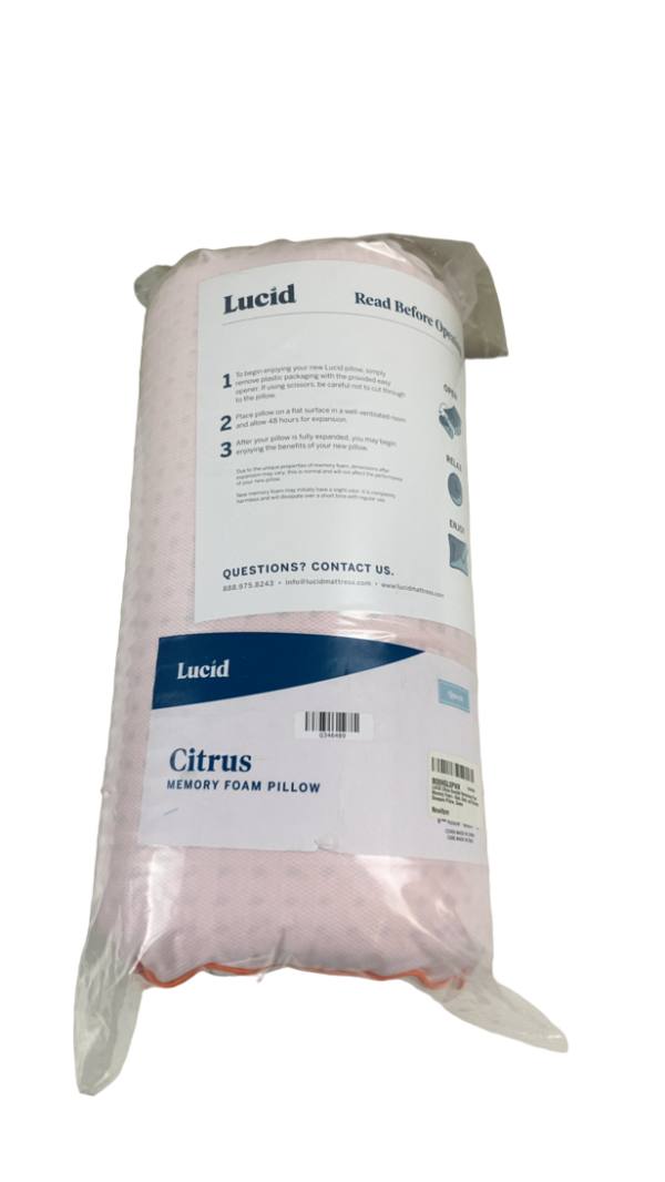 Lucid Citrus Scented Memory Foam Pillow, Queen For Sale - Image 2