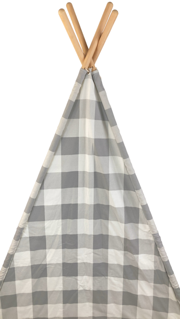 Land Of Nod Teepee, Buffalo Plaid Online Sale - Image 4
