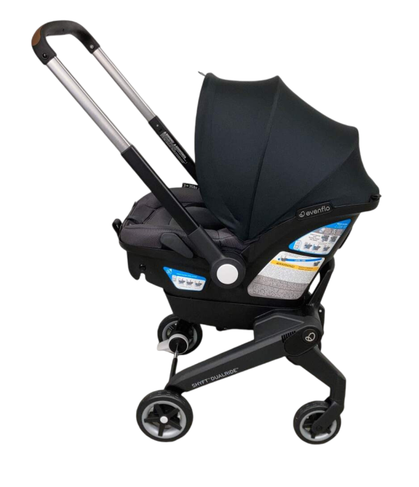 Evenflo Shyft Dual Ride Infant Car Seat Stroller Combo, 2023, Boone Gray Online now - Image 3