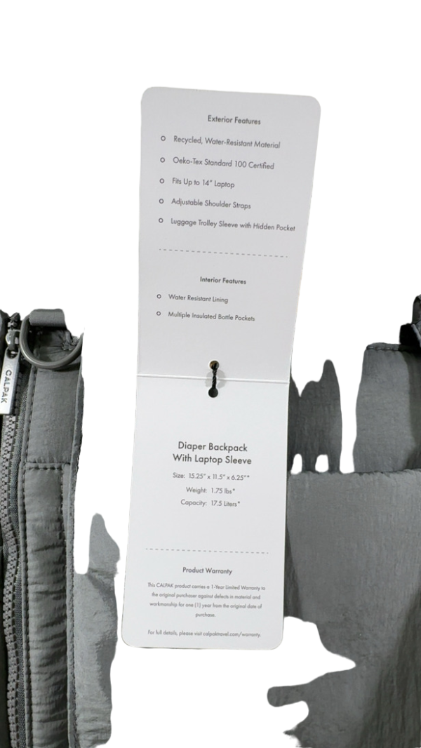 Calpak Diaper Backpack with Laptop Sleeve, Slate Discount - Image 3